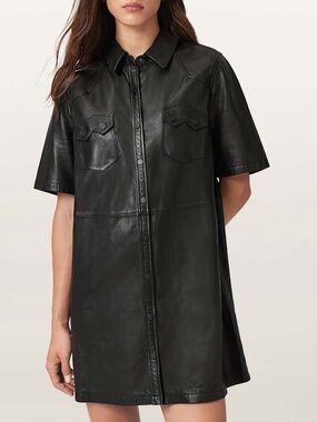 All Saints | Dresses | Allsaints Biker Leather Dress Oxblood | Poshmark